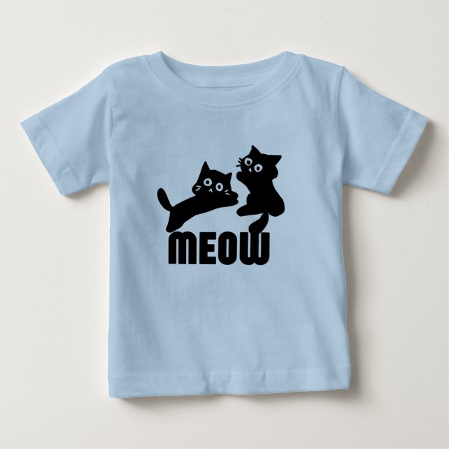 svart katt,mej t shirt (Framsida)