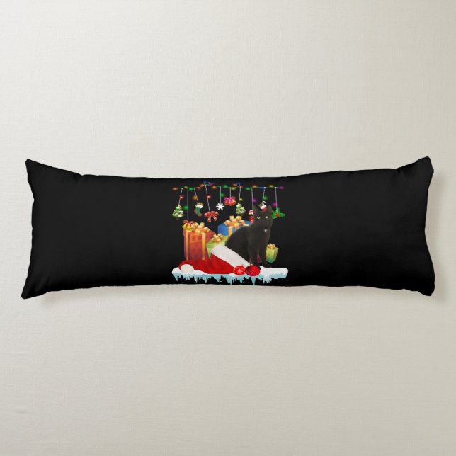 Svart katt min jul kroppskudde (Framsidan)