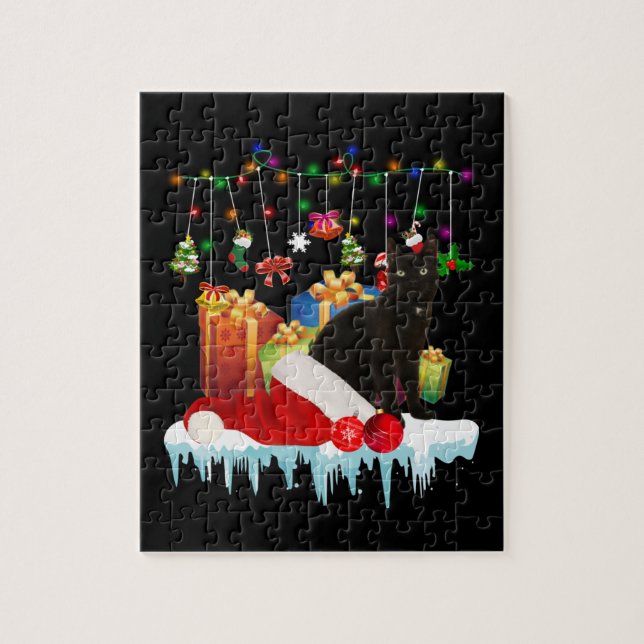Svart katt min jul pussel (Vertikal)