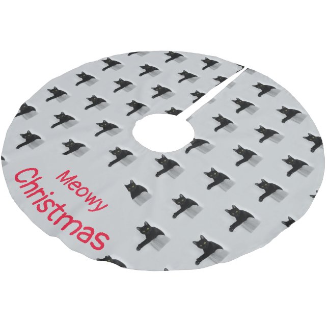 Svart katt, Mönster, måndag Julgransmatta Borstad Polyester (Vinklad)