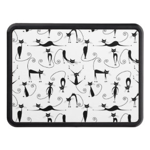 Svart katt Mönster med vimisk Smala Dragkroksskydd