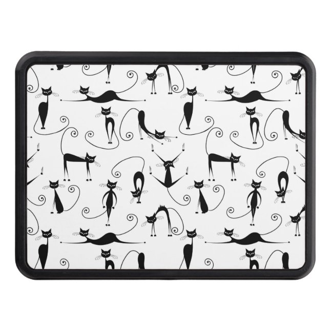 Svart katt Mönster med vimisk Smala Dragkroksskydd (Framsidan)