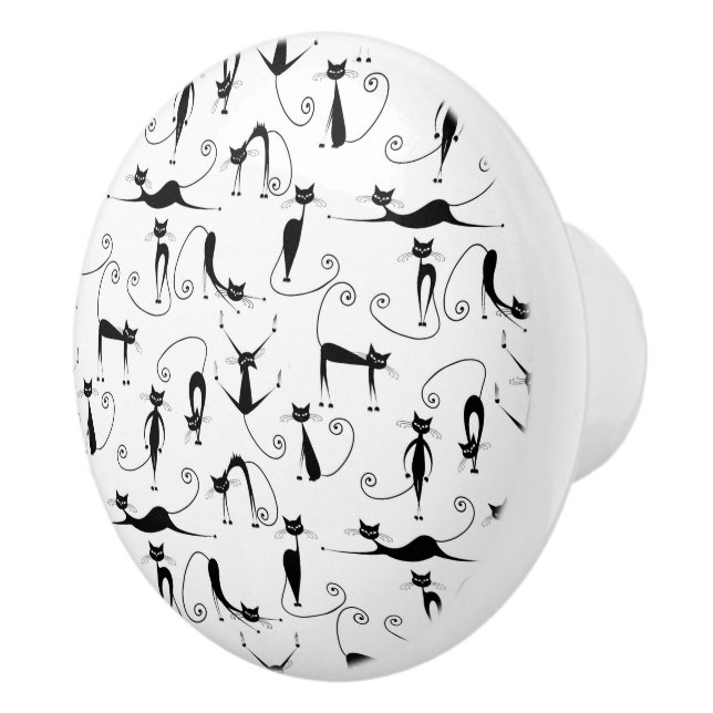 Svart katt Mönster med vimisk Smala Knopp (Höger)