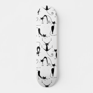 Svart katt Mönster med vimisk Smala Mini Skateboard Bräda 18,5 Cm