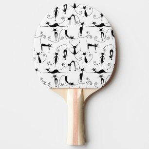 Svart katt Mönster med vimisk Smala Pingisracket