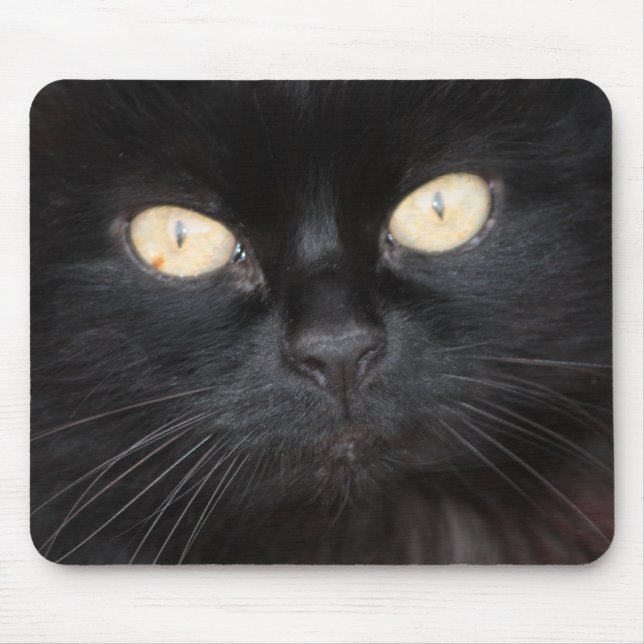 Svart katt Mousepad Musmatta (Framsidan)