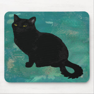 Svart katt Mousepad Musmatta