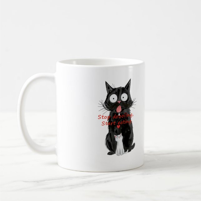 Svart Katt Mugg (Vänster)