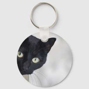 Svart katt nyckelring