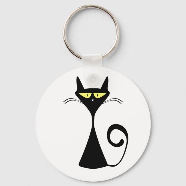 Svart katt nyckelring (Framsida)
