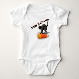 Svart katt och candy corn t-shirt
