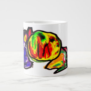 Svart katt- och höstkatt- roligt jumbo mugg