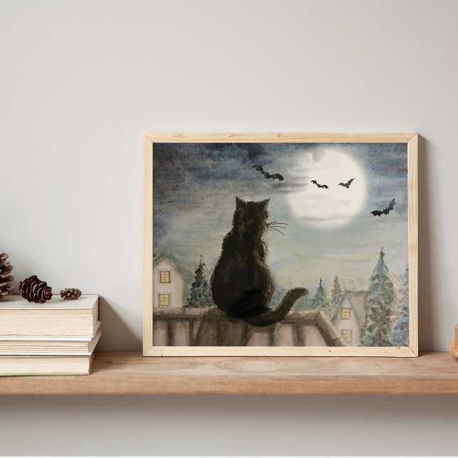 Svart katt och måne poster (Skapare uppladdad)