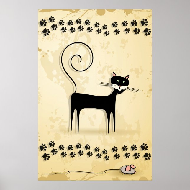 Svart katt och mus poster (Framsidan)