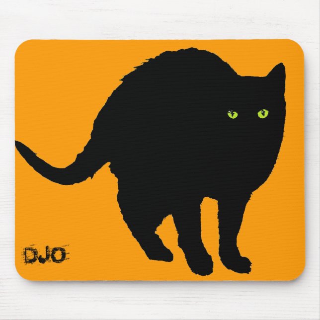 Svart katt och orange musmatta (Framsidan)