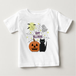 Svart Katt och Pumpkin, inte Scary Halloween T Shirt