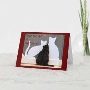 Svart katt och röd prick kort