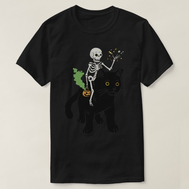 Svart katt och skal t shirt (Design framsida)