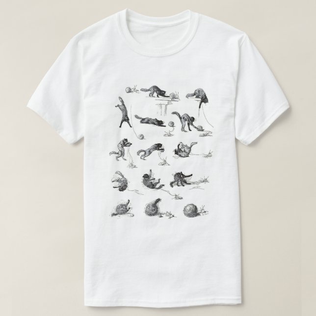 Svart katt- och Woolengarn boll, Alexandre Steinle T Shirt (Design framsida)