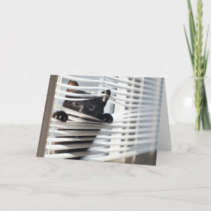 Svart katt på Blinder som tänker på dig Kort