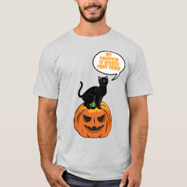 Svart katt på pumpa, Halloween T Shirt