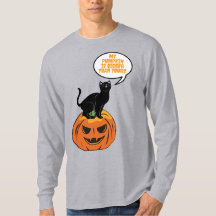 Svart katt på pumpa, Halloween T-Shirt