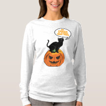 Svart katt på pumpa, Halloween T-Shirt