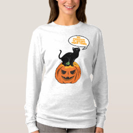 Svart katt på pumpa, Halloween T-Shirt