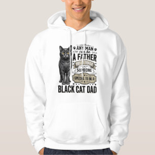 Svart Katt Pappa Vintage Gravyr T-Shirt Design_1 Hoodie