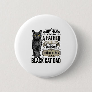 Svart Katt Pappa Vintage Gravyr T-Shirt Design_1 Knapp