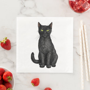 Svart katt pappersservett