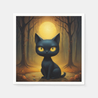 Svart katt pappersservett