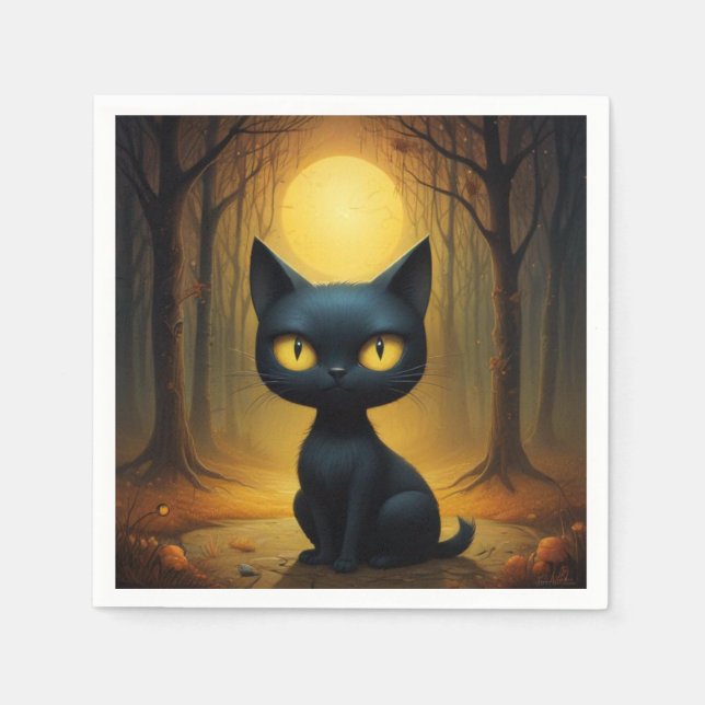 Svart katt pappersservett (Framsidan)