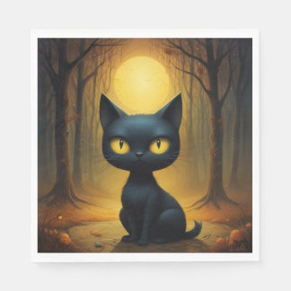 Svart katt pappersservett