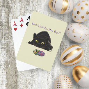 Svart katt Påskägg Jakt Semester Gul Casinokort
