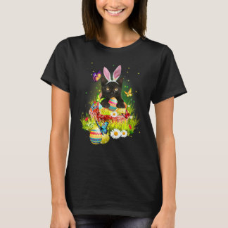 Svart katt påskdag kanin ägg kostym herrar kvinnor t shirt