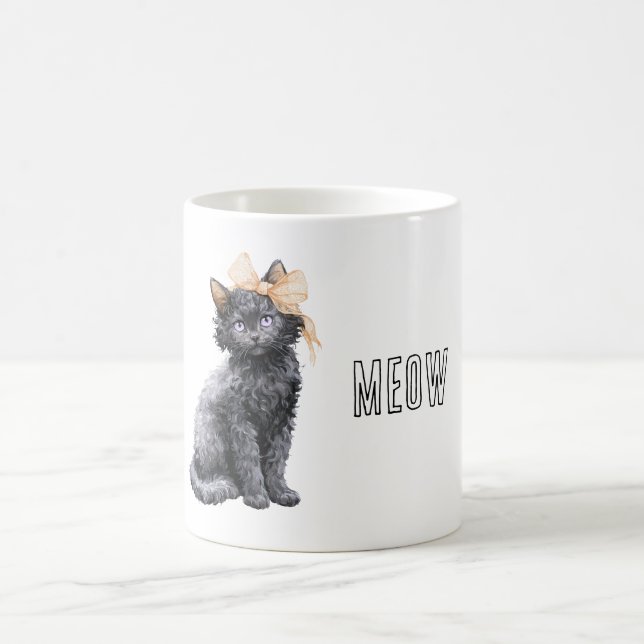 Svart Katt Persikobåge Kaffemugg (Center)