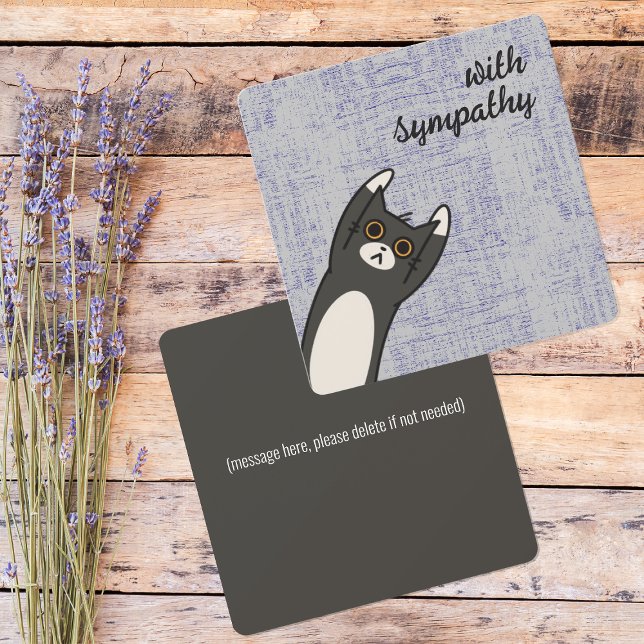 Svart katt Personlig Sympati Kort (for your loved one who just lost their family member)