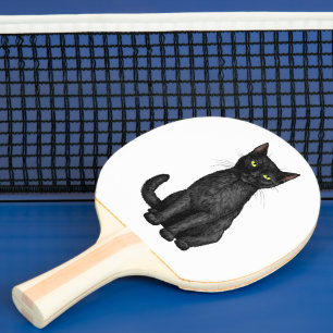 Svart katt pingisracket