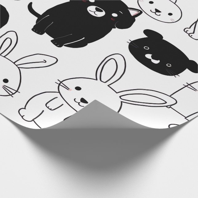 Svart katt presentpapper  (Hörn)