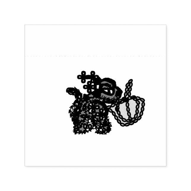 Svart katt pumpa cool väg självfärgande stämpel (Design)