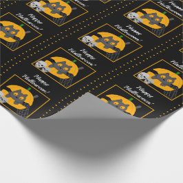 Svart Katt Pumpa Dödskallar Barn Halloween Presentpapper