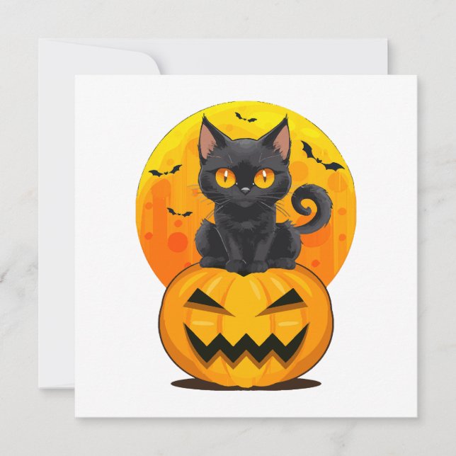 Svart Katt Pumpa Halloween Kostym  (Framsida)