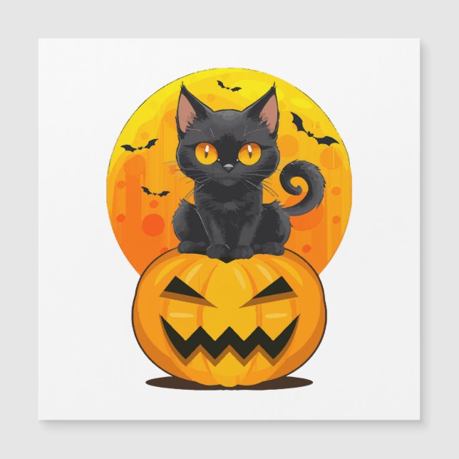 Svart Katt Pumpa Halloween Kostym  (Framsida)