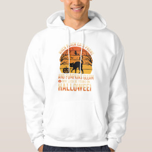 Svart Katt Pumpa Halloween Vektor Design Hoodie