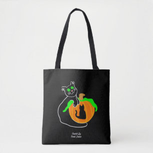 Svart katt Pumpkin All-over-Print Tote Bag Tygkasse