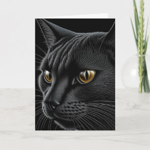 Svart Katt Puns Lycka Till Födelsedagen Kort