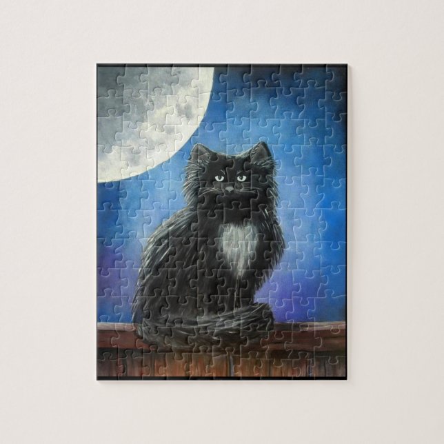 Svart Katt - Pussel (Vertikal)