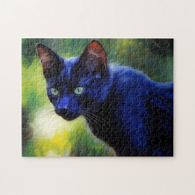 Svart Katt Pussel (Horisontell)