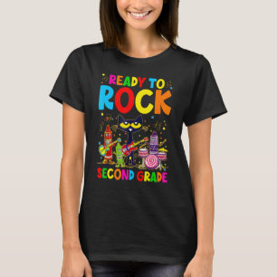 Svart katt Redo att rocka andra klass tillbaka ti T Shirt